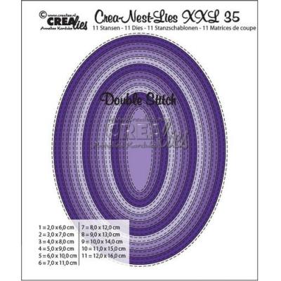 Crealies Stanzschablonen -  Double Stitch Oval